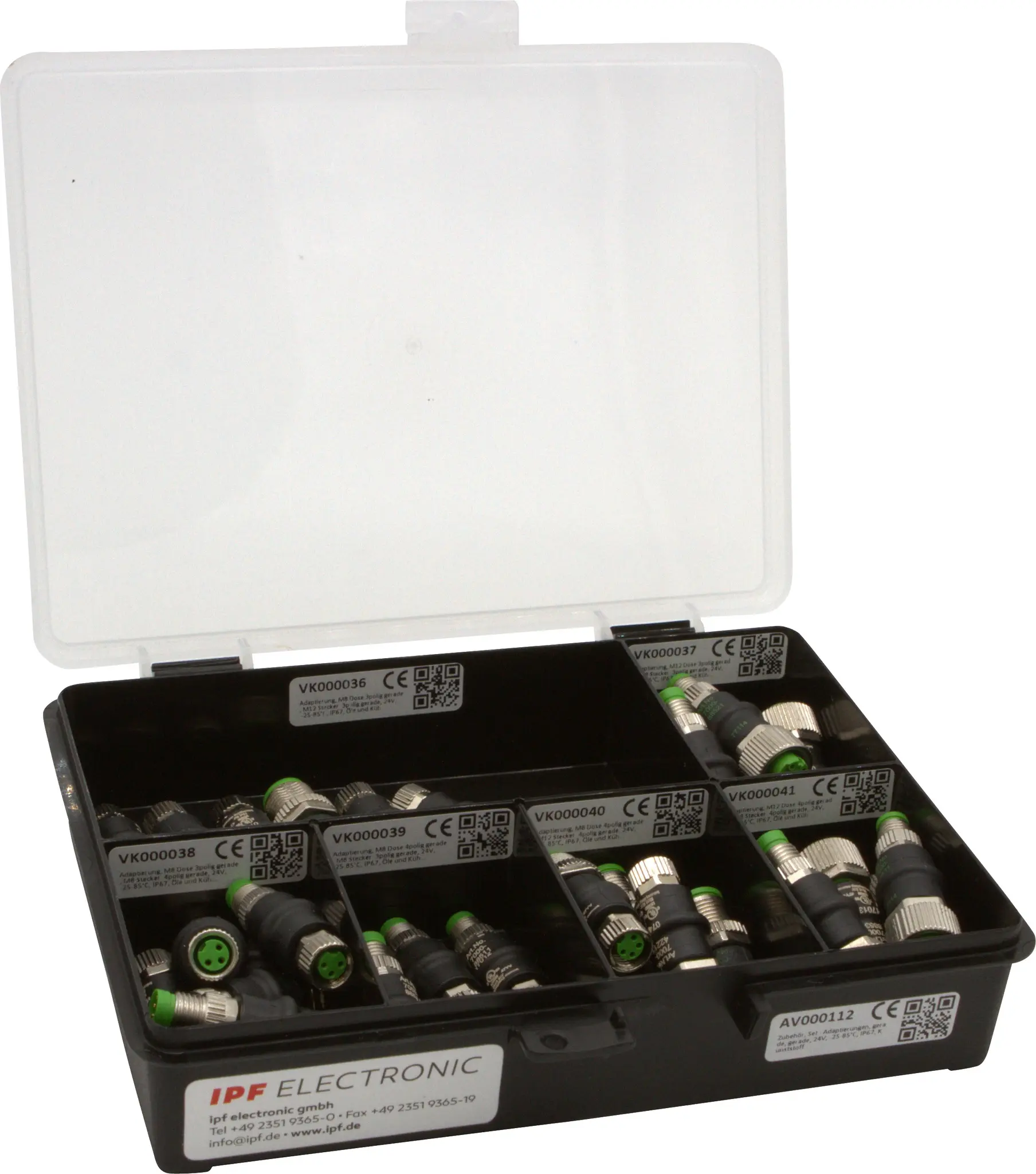 Produktfoto 1 von ipf Electronic AV000112, Zubehör, Set - Adaptierungen, gerade, gerade, 24V