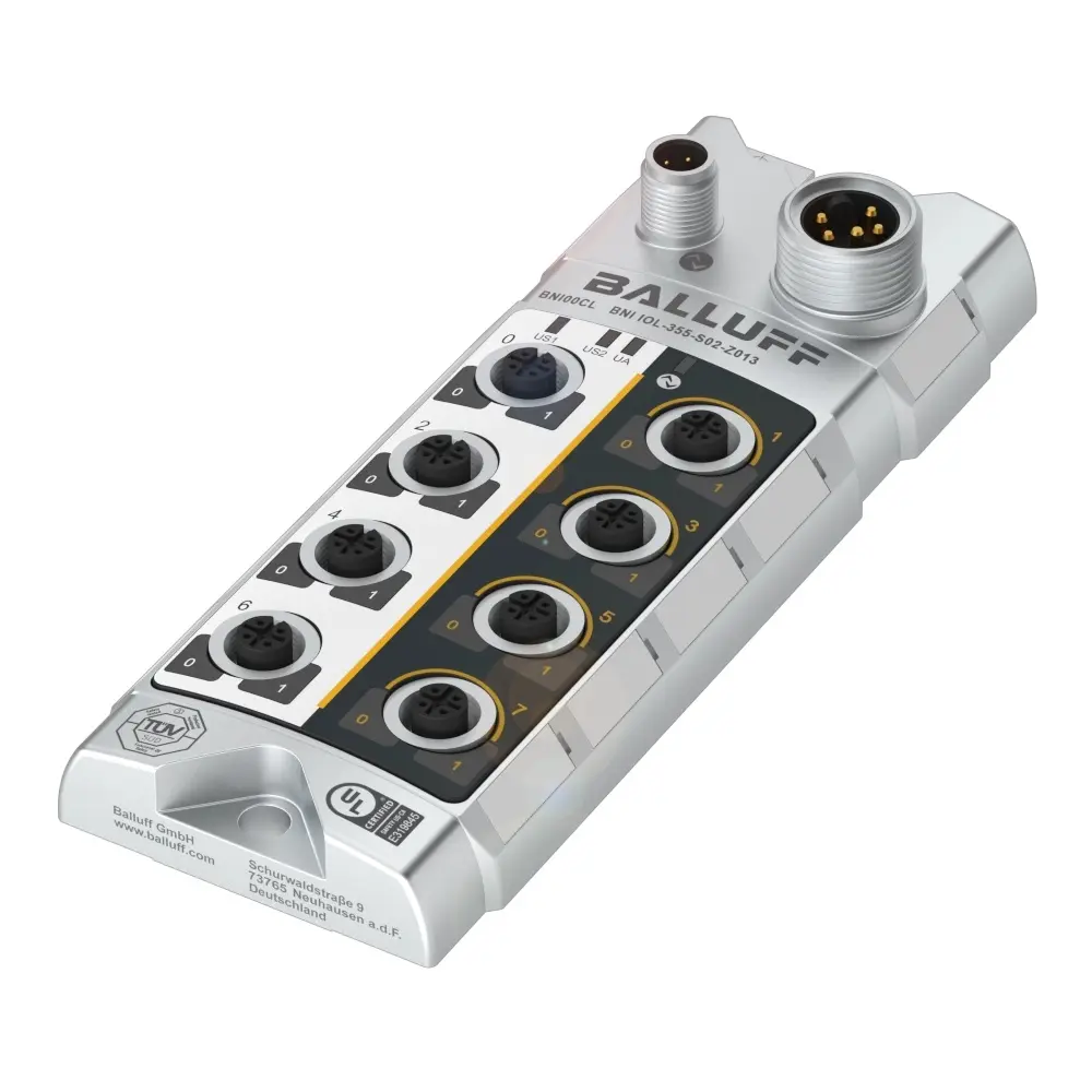Produktfoto 1 von BALLUFF BNI IOL-355-S02-Z013, IO-Link Module für Sicherheitsanwendungen, BNI00CL