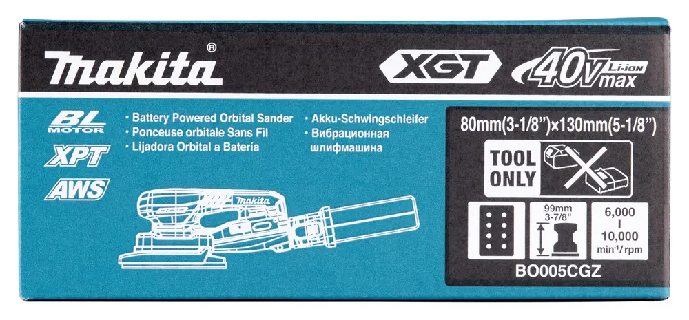 Produktfoto 1 von Makita BO005CGZ, Akku-Schwingschleifer 40V, 80x130mm