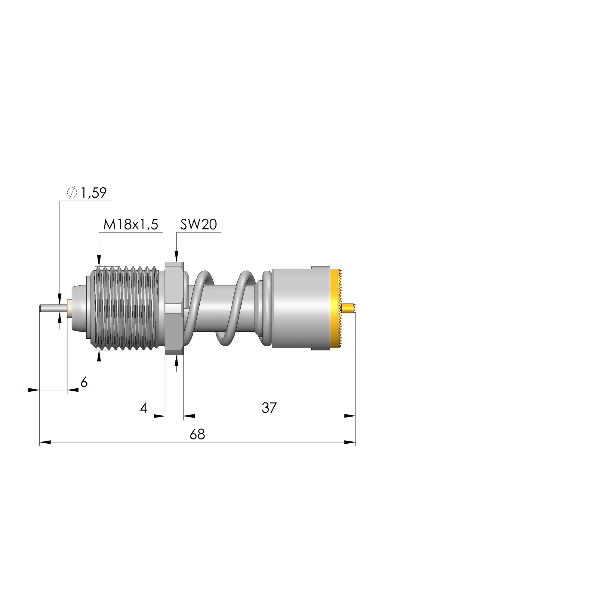 Produktfoto 1 von Ingun BCP-655 360 1800 A 100004M-53, Batterie-Kontaktstift