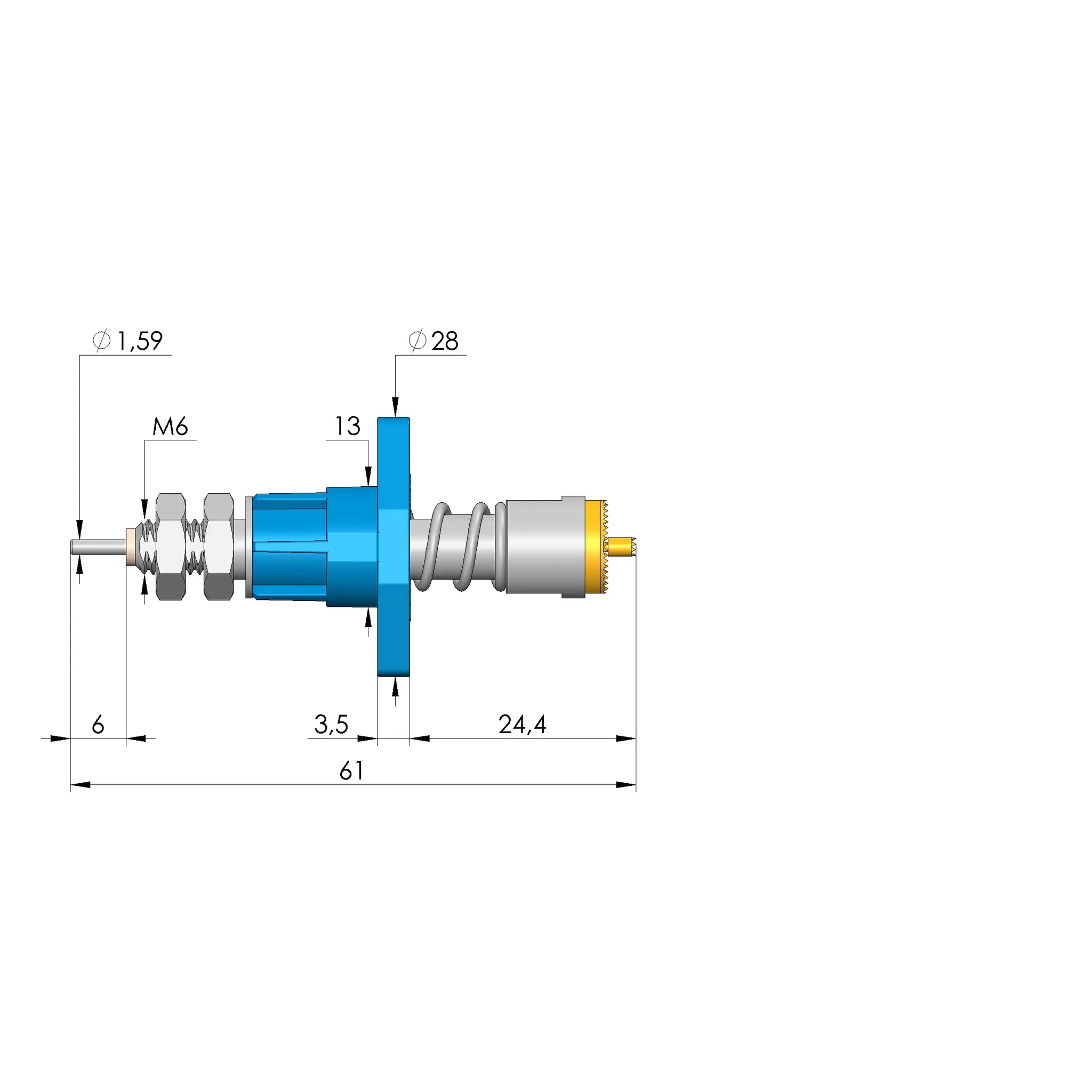 Produktfoto 1 von Ingun BCP-693 360 1100 A 35004-53, Batterie-Kontaktstift