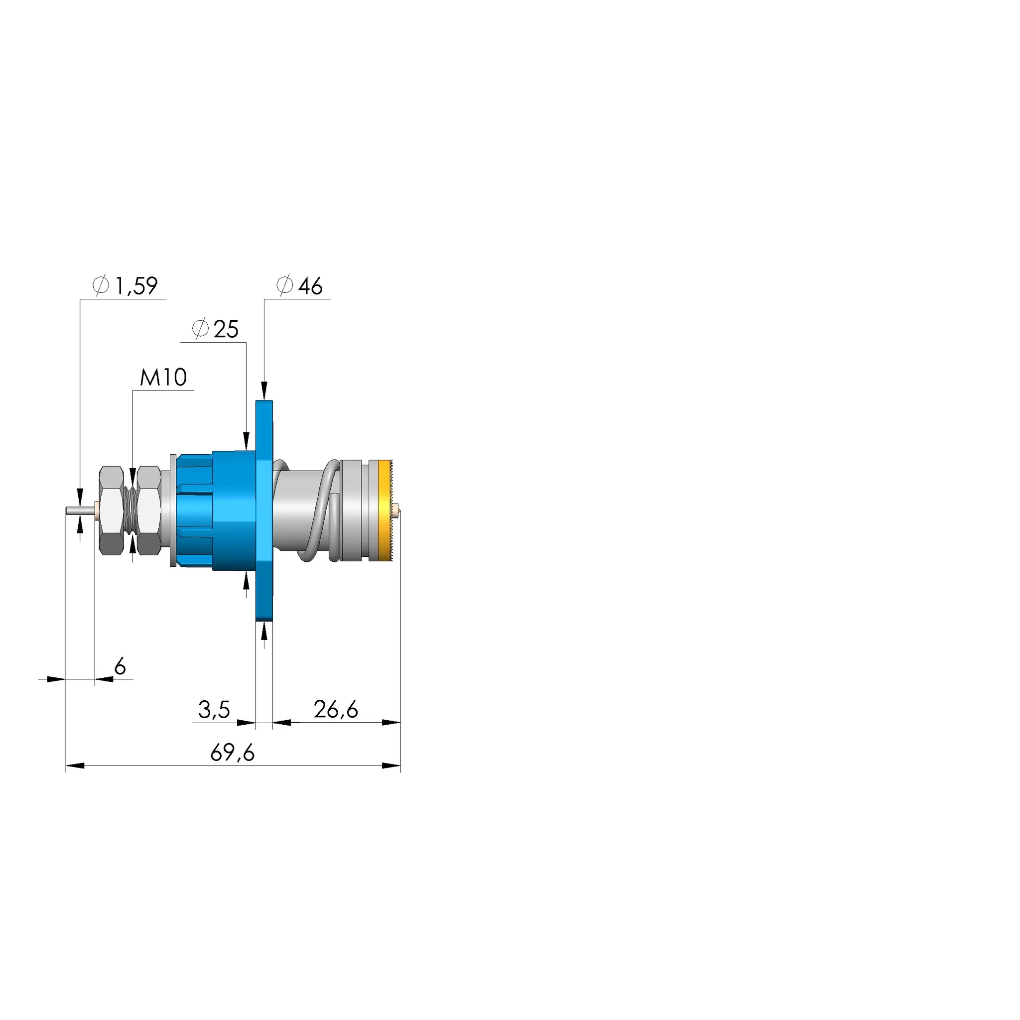 Produktfoto 1 von Ingun BCP-696 360 2200 A 150004-62, Batterie-Kontaktstift