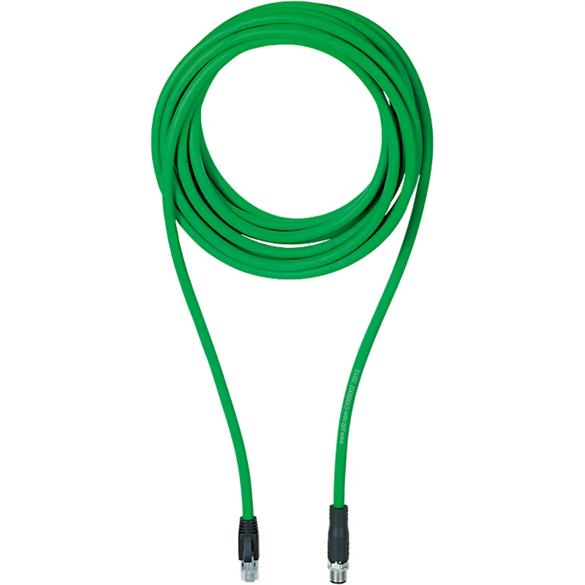Produktfoto 1 von PILZ Cable/PN/RJ45-4SM/M12-4SMX/D/005/Q324/GN Anschlusstechnik P/N: C1000002