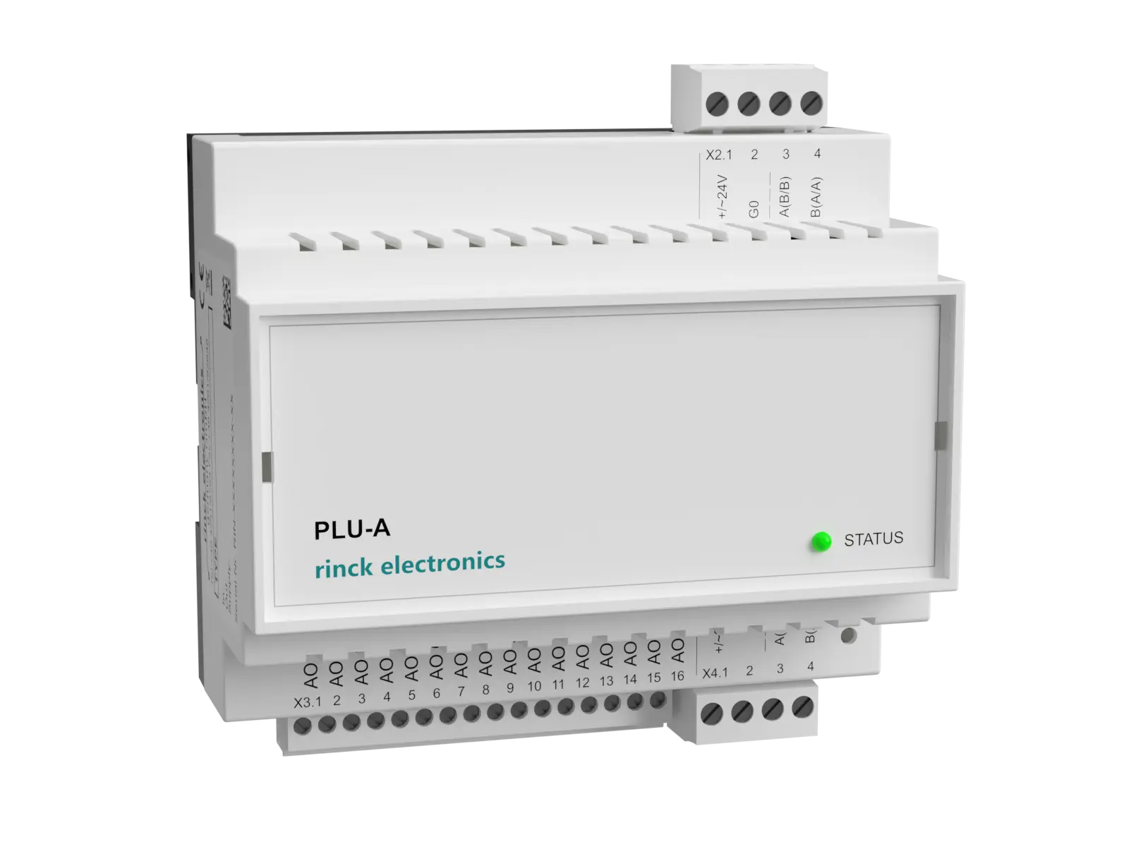 Produktfoto 1 von Rinck Electronic PLU-A-16.16, Analog-Baugruppe, RS485/MODBUS, 16x IN, 16x OUT