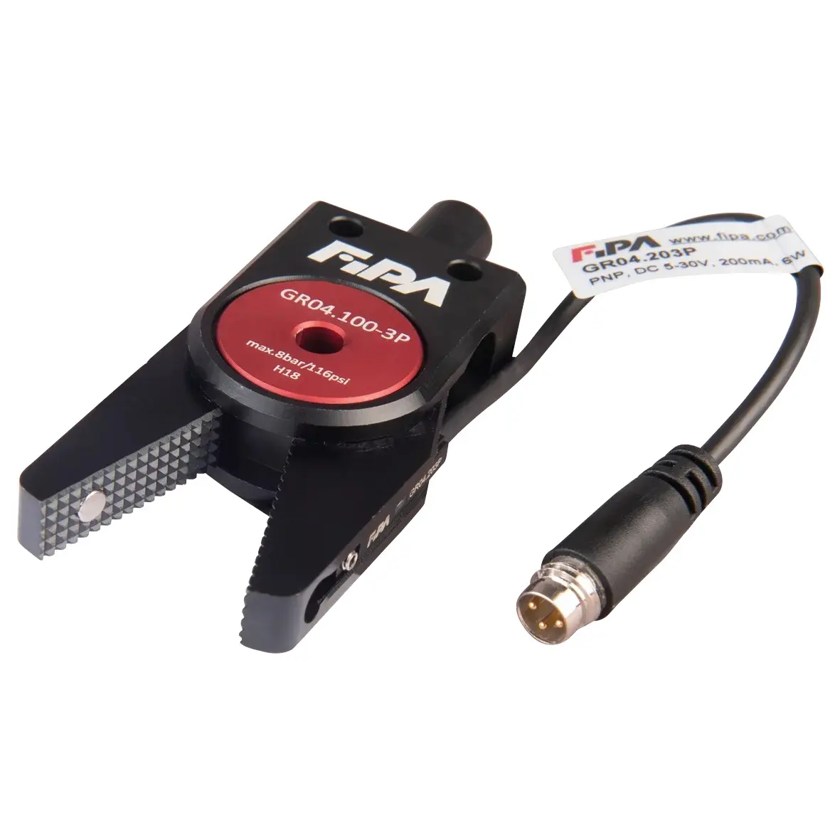 Produktfoto 1 von FIPA GR04.100-3P, Serie 100 Greifzange Standard, indirekte Sensorabfrage PNP