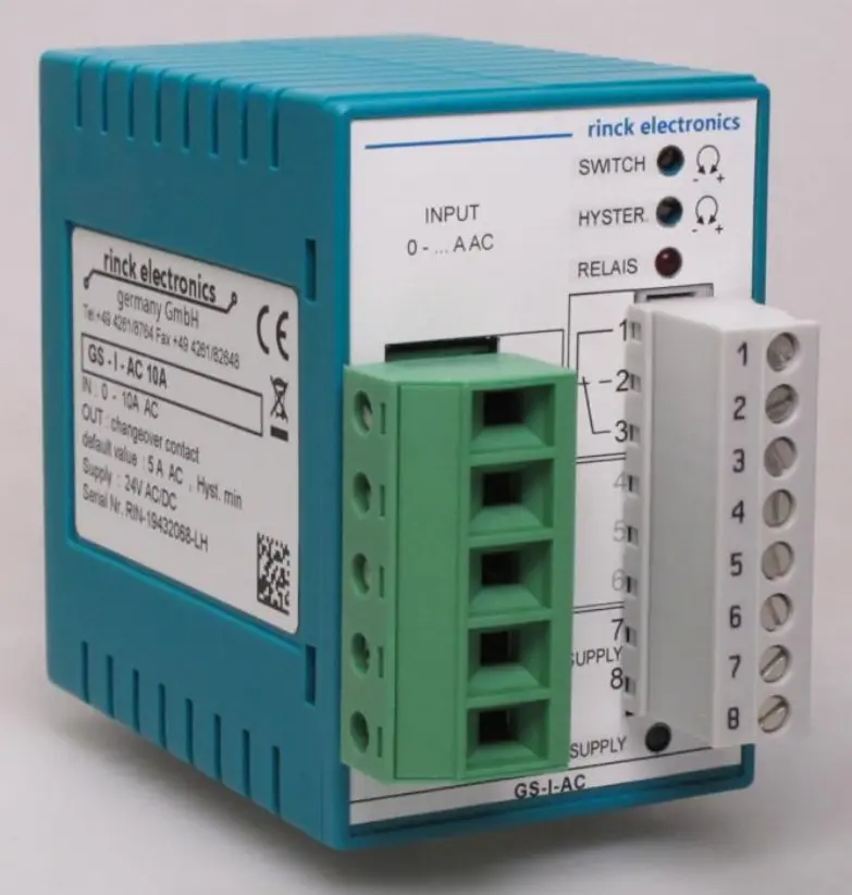 Produktfoto 1 von Rinck Electronic GS-I-AC10A (20A), Grenzwertschalter, Wechselstromeingang 10A