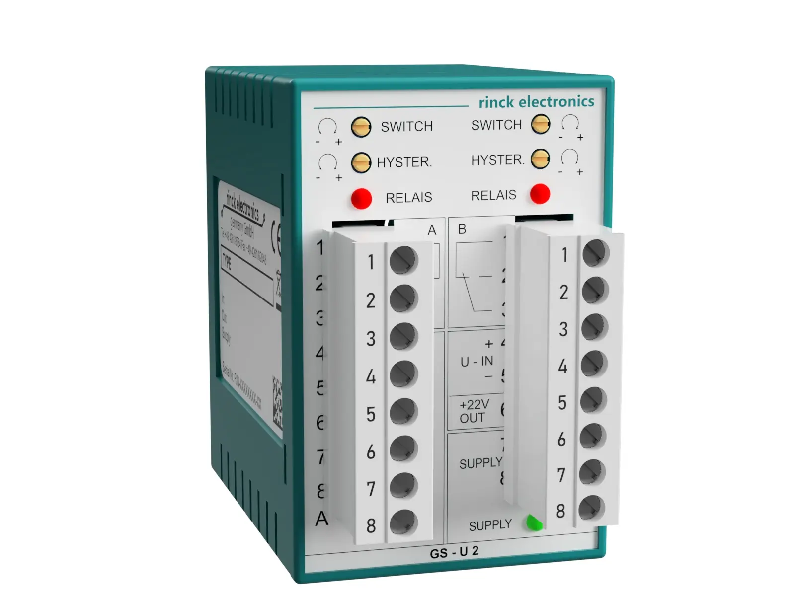 Produktfoto 1 von Rinck Electronic GS-U-DC, Grenzwertschalter, Gleichspannungseingang (max. 250V)