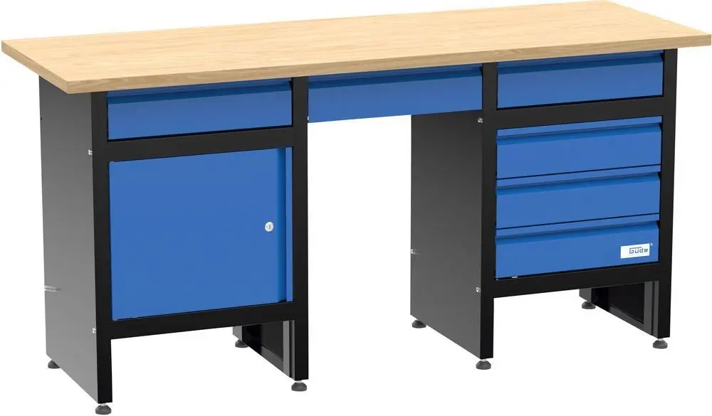 Produktfoto 1 von Güde 40480, Werkbank GW 6/1 XL EcoLine Gummibaum max. 300kg Schublade