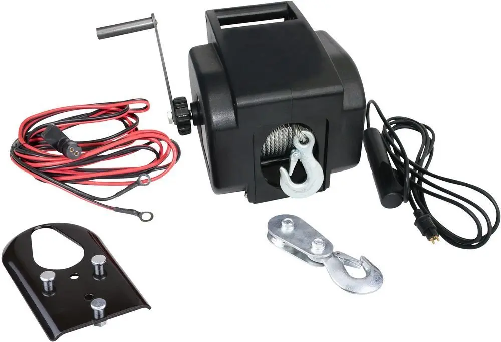 Produktfoto 1 von Güde 55127, Elektroseilwinde 1200/ 12 Volt 3m Bedienkabel Handkurbel