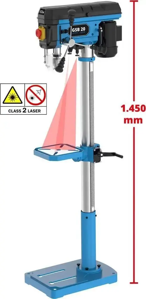 Produktfoto 1 von Güde 55209, Q9 Säulenbohrmaschine GSB 20 LASER/500W