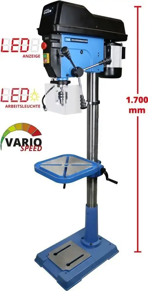 Produktfoto 1 von Güde Q9 Säulenbohrmaschine GSB 25/1100 VARIO stufenlose Drehzahl Bohrtisch 230V