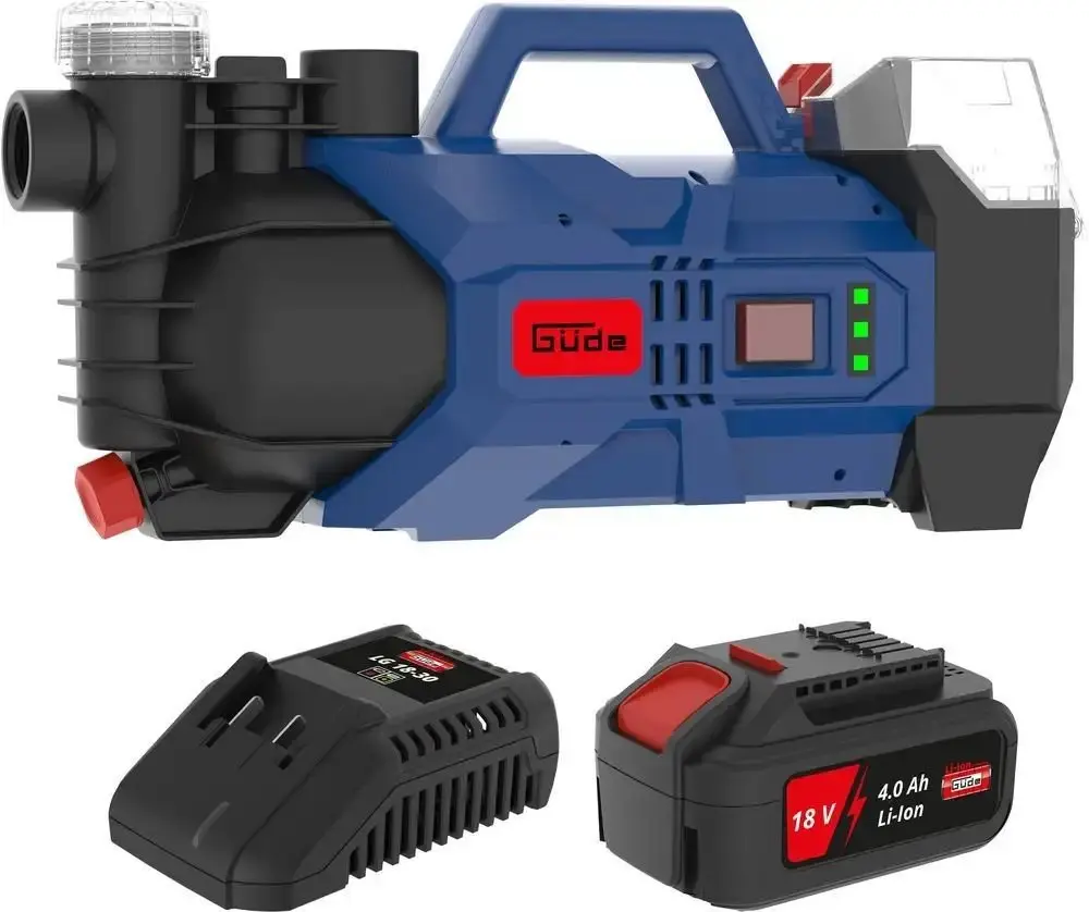 Produktfoto 1 von Güde Akku Gartenpumpe GP 18-401-30 mit 4 Ah Akku & Ladegerät 2400 l/h 18V E³
