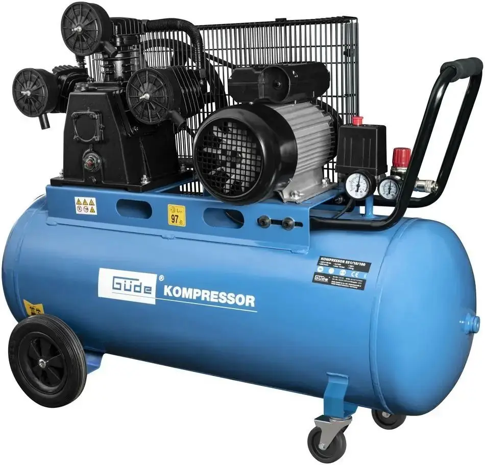 Produktfoto 1 von Güde 50139, 3-Zylinder Kompressor 551/10/100 ölgeschmiert 2,2kW 10bar 100L