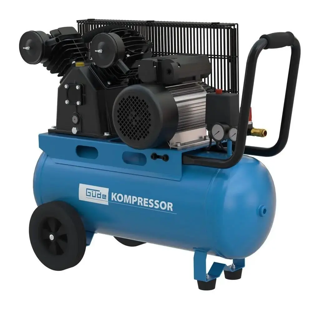 Produktfoto 1 von Güde Q9 ölgeschmierter 2-Zylinder-V-Kompressor 415/10/50 10bar 50Liter 230V