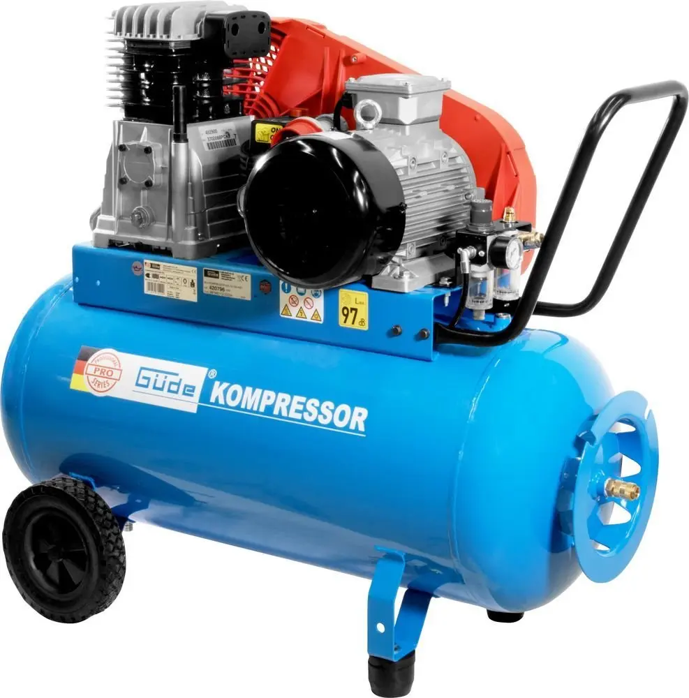 Produktfoto 1 von Güde 75520, Kompressor 635/10/90 PRO ölgeschmiert 2-Zylinder 3kW 100l