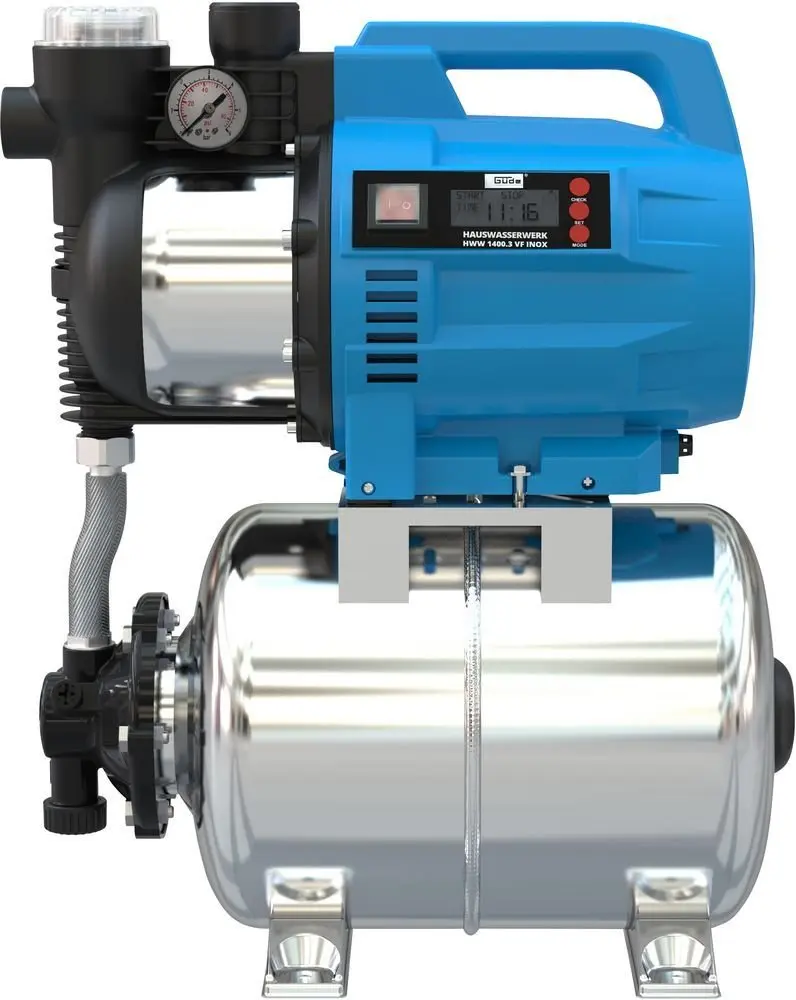 Produktfoto 1 von Güde Q9 Hauswasserautomat Hauswasserwerk HWW 1400.3 VF INOX 4800 L/h Kessel 24L