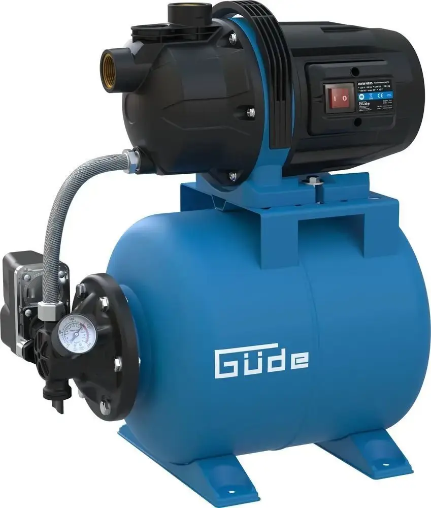 Produktfoto 1 von Güde 93930, Q9 Hauswasserwerk mit 19L Druckkessel HWW 6035 600 Watt 3200 l/h
