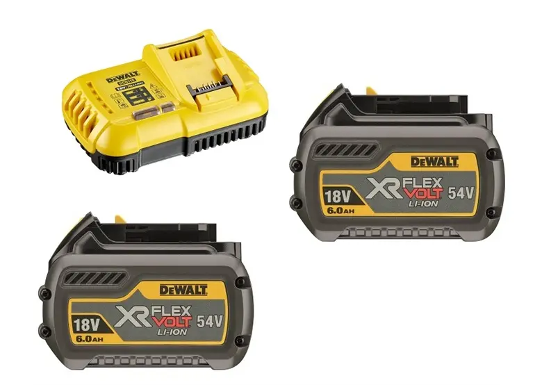 Produktfoto 1 von DeWalt DCB118T2-QW, Akkus 54/18V 2.0/6.0Ah und Ladegerät Flexvolt