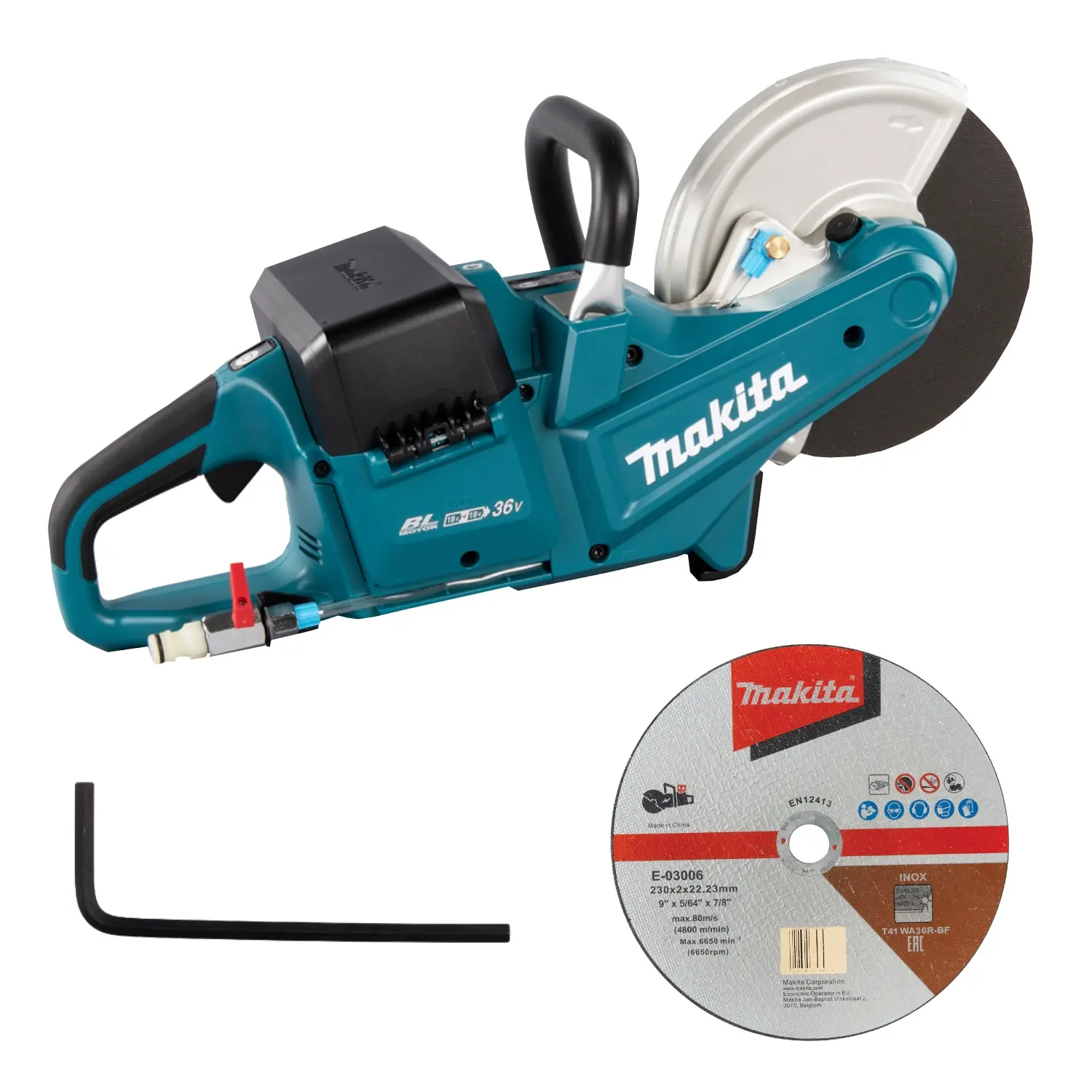 Produktfoto 1 von Makita DCE090ZX1, Akku-Trennschleifer, 2 x 18V, solo (ohne Akku oder Ladegerät)