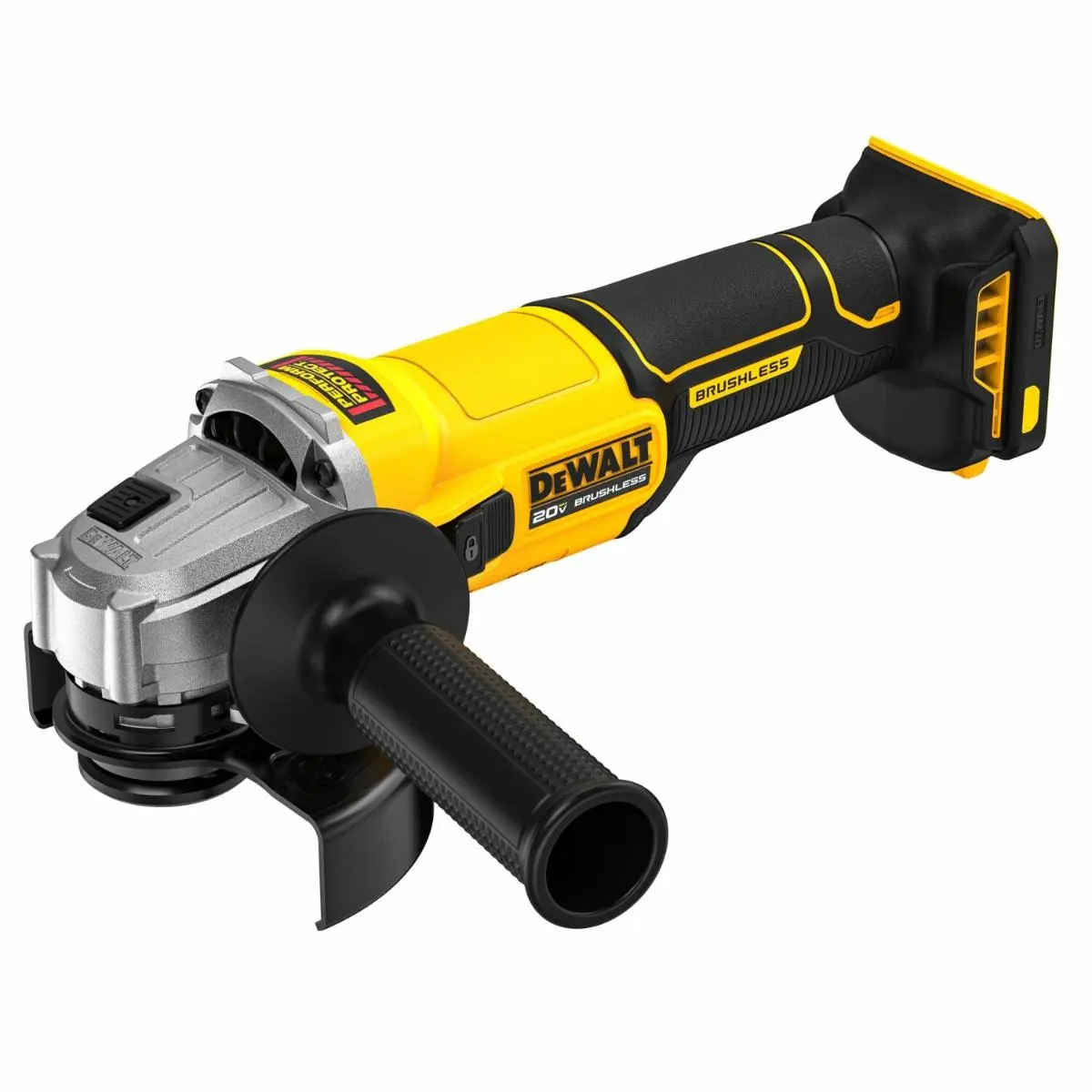 Produktfoto 1 von DeWalt DCG407NT-XJ, 18 Volt Akku-Winkelschleifer 125 mm, Schiebeschalter
