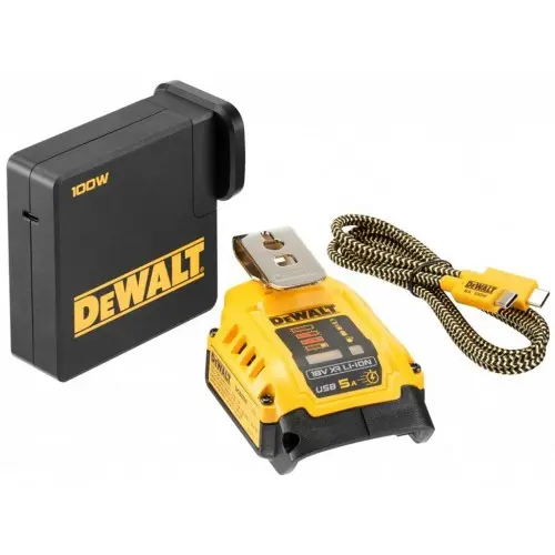 Produktfoto 1 von DeWalt DCB094K-QW, USB-C Kombi-Ladegerät 18V mit Powerbank-Funktio