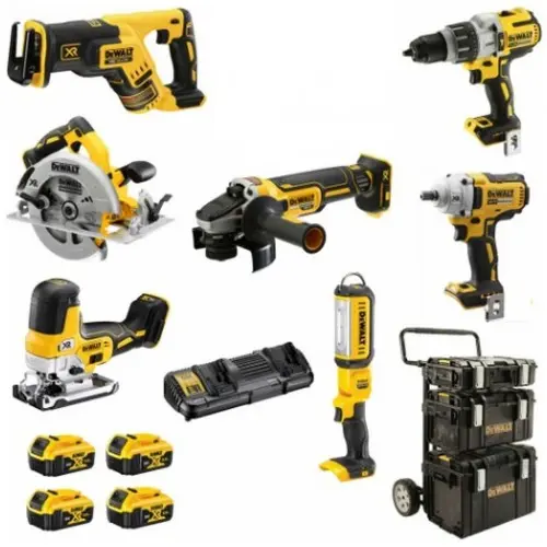 Produktfoto 1 von DeWalt DCK856P4-QW, Akku-Kombo pack 8 x Akku-Geräte, 18V XR 4 x 5Ah