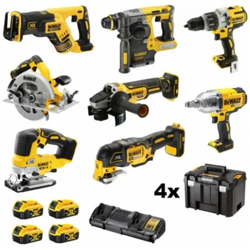 Produktfoto 1 von DeWalt DCK865P4T-QW, Akku-Kombopack , Schlagbohrschrauber 18V XR 4 x 5Ah TSTAK