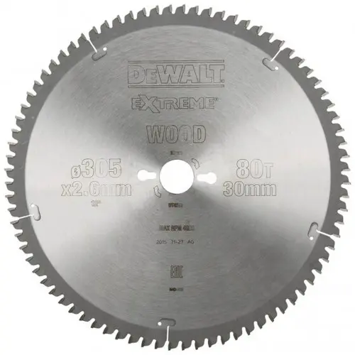 Produktfoto 1 von DeWalt DT4283-QZ, Brzeszczot 305 × 30 mm, 80 zębów, - 5 °