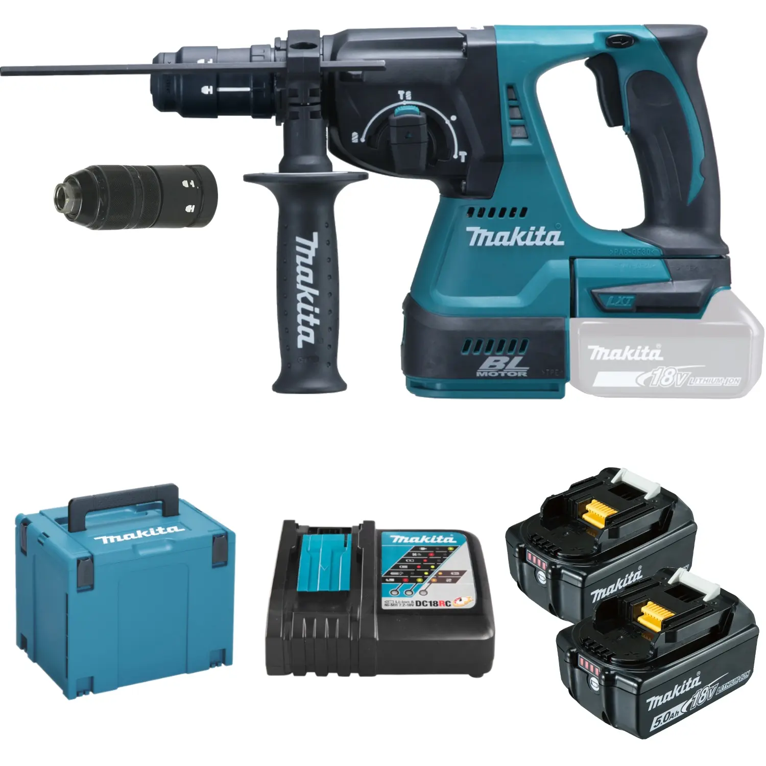 Produktfoto 1 von Makita DHR243RTJ, Akku-Kombihammer