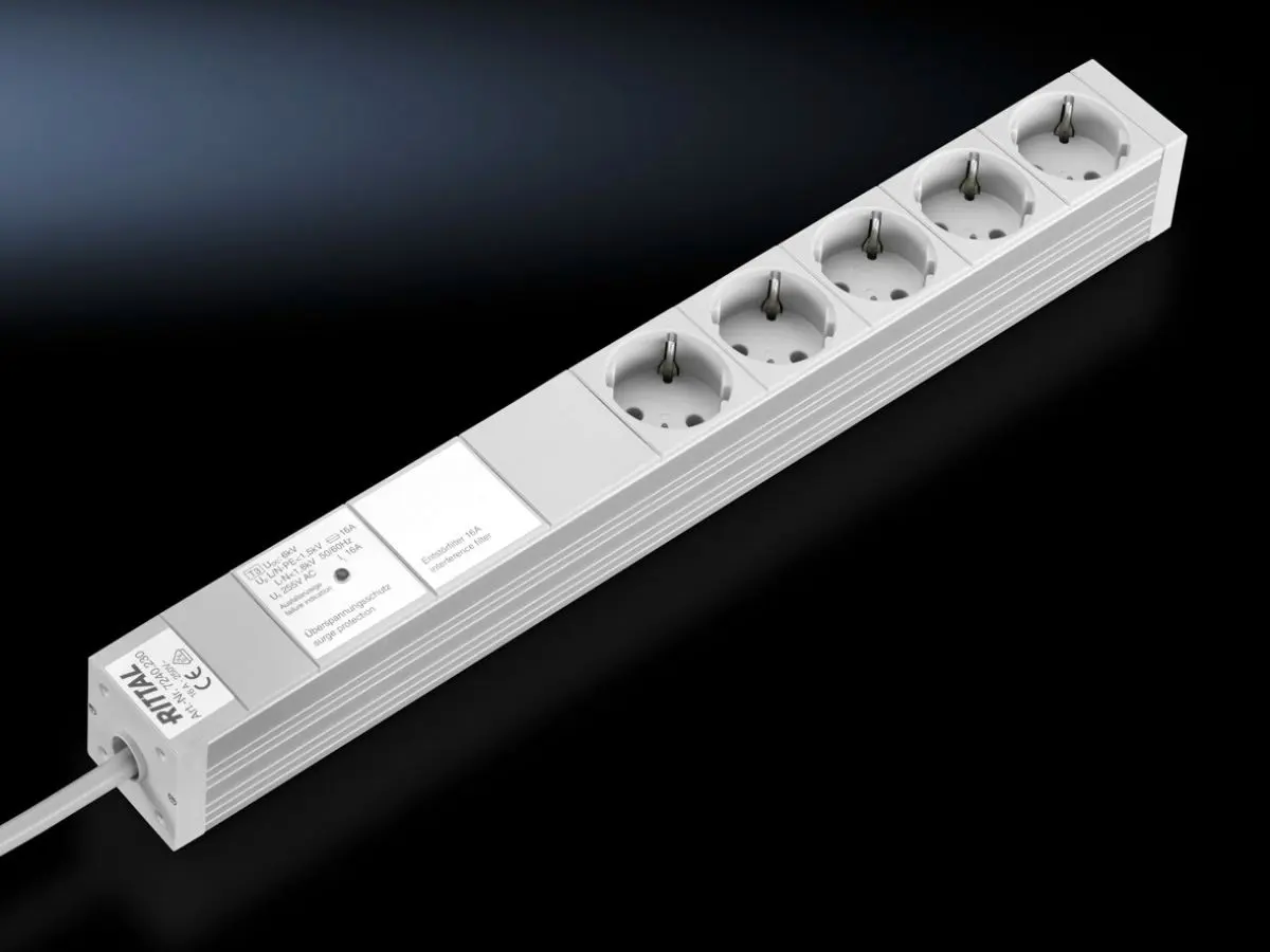 Produktfoto 1 von Rittal DK 7240.230, 7240230 Socket strip in an aluminium duct