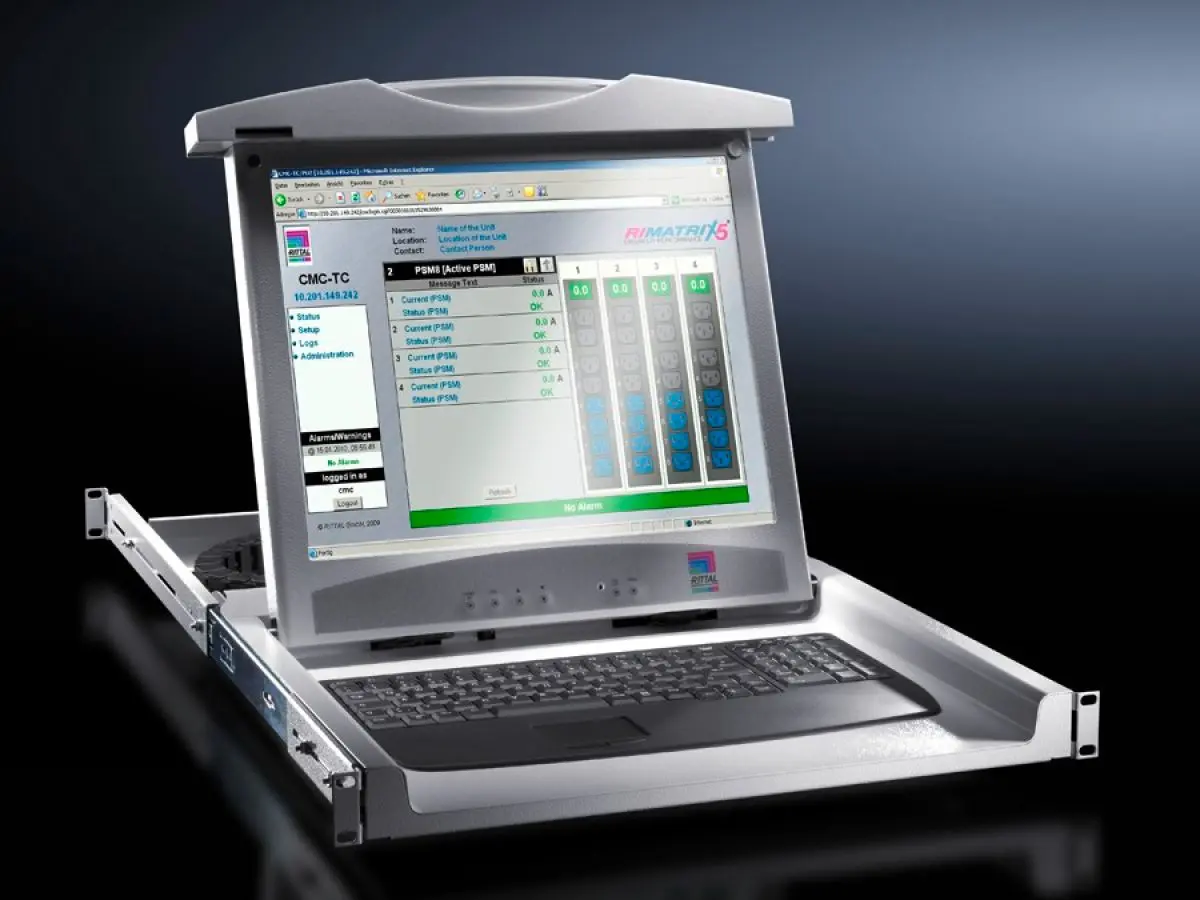 Produktfoto 1 von Rittal DK 9055.410, 9055410 Monitor/keyboard unit with 17" TFT display and VGA/DVI connection