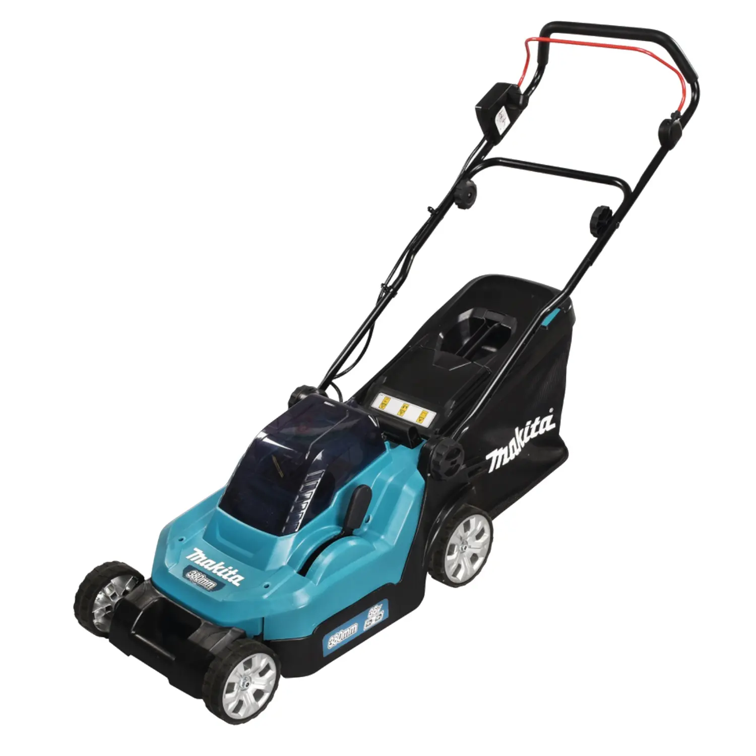 Produktfoto 1 von Makita DLM382PM2, Akku-Rasenmäher 2x 4,0 Ah Akkus, Ladegerät DC18RD im Karton