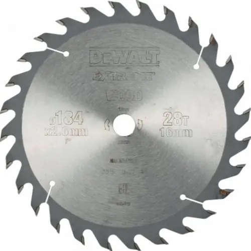 Produktfoto 1 von DeWalt DT4031-QZ, Kreissägeblatt Handkreissäge 184 x 16 mm 28WZ