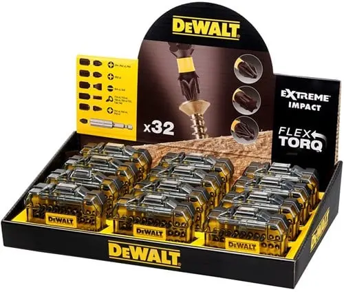Produktfoto 1 von DeWalt DT70523TM-QZ, Thekendisplay IMPACT Torsion 32-teiliges Schraubenbit-Set