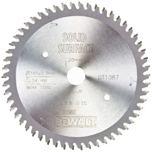 Produktfoto 1 von DeWalt DT1087-QZ, Sägeblatt 165 x 20 mm, 54Z