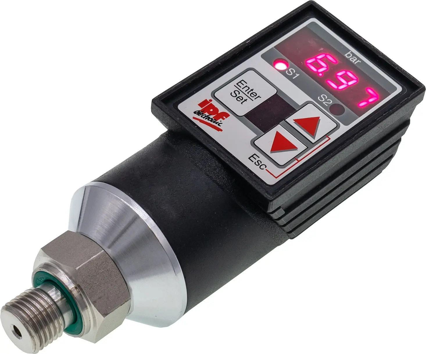 Produktfoto 1 von ipf Electronic DW35311F, Drucksensor, Ø38mm 122lang, 0-50bar, 12-32V DC, G1/4"A,