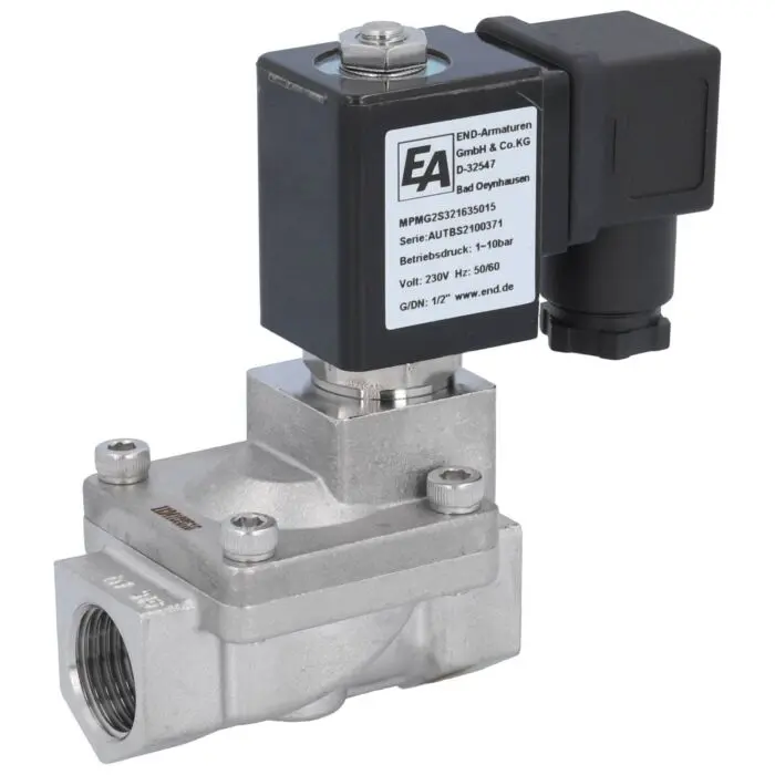 Produktfoto 1 von END Armaturen MPMG2S321235015, 2/2-Magnetventil, G1/2", Edelstahl/NBR