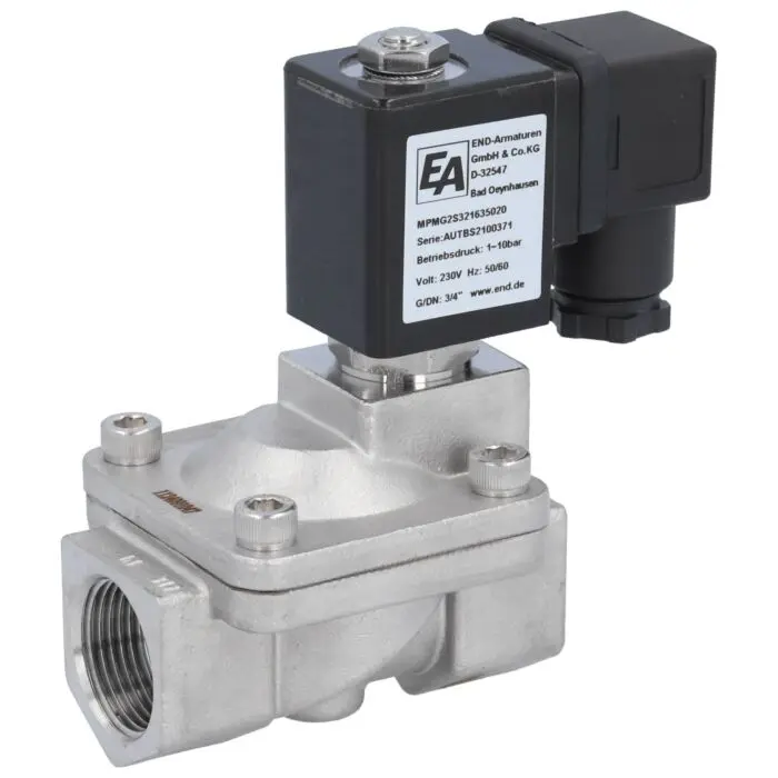 Produktfoto 1 von END Armaturen MPMG2S321235020, 2/2-Magnetventil, G3/4", Edelstahl/NBR