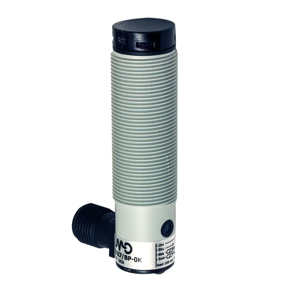 Produktfoto 1 von MD Micro Detectors FAI7/BP-0K, Optischer Sensor M18 Axial Diffus 400mm 90°