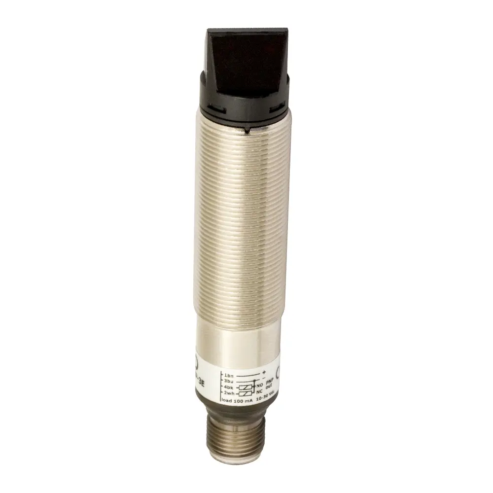 Produktfoto 1 von MD Micro Detectors FAR2/BN-3E, Optischer Sensor M18 90° Diffus 100mm NPN NO+NC