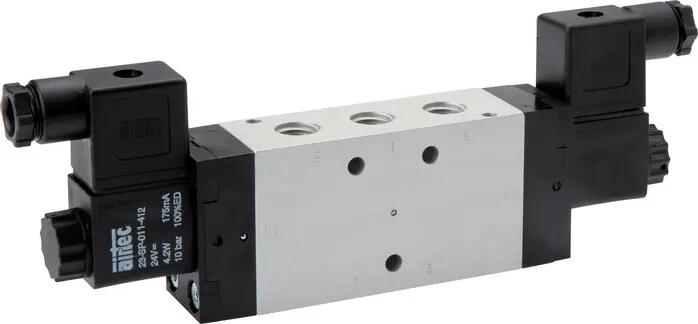 Produktfoto 1 von Airtec KM 10520HN 115V, 5/2-Wege Magnetimpulsventil, G 1/4", 115 V AC, Standard