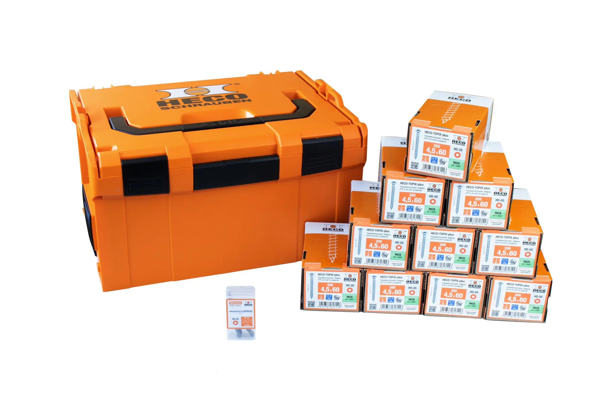 Produktfoto 1 von HECO 63103, Sortimentskoffer L-BOXX 238 Fassade 4,5 x 60 mit 2.000 Schrauben