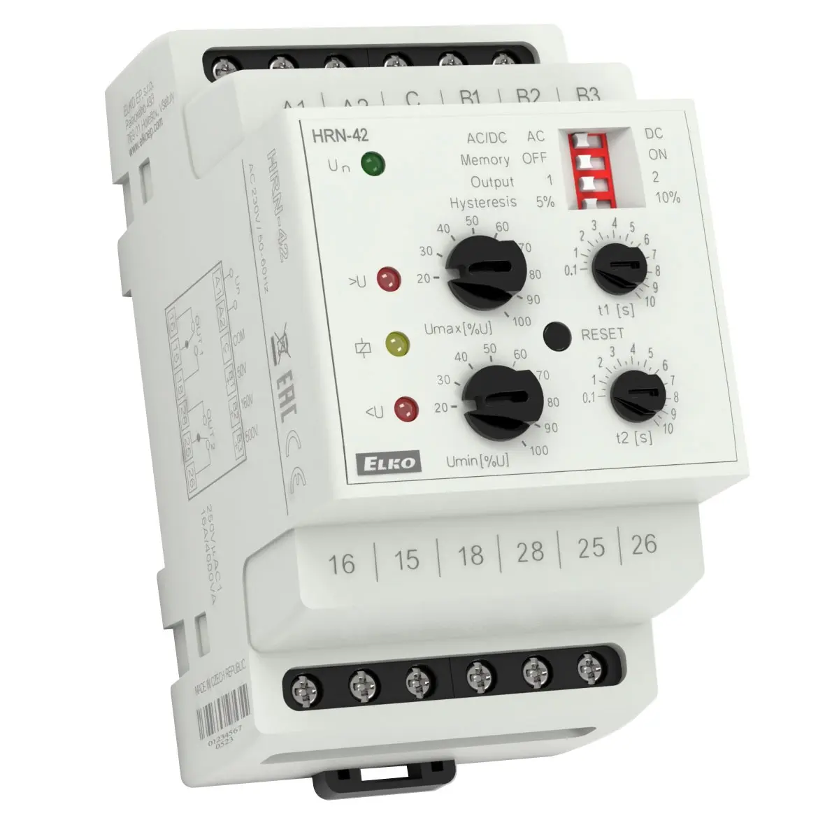Produktfoto 1 von ElkoEP HRN-42/400V, Spannungsüberwachungsrelais HRN-42 in 1P - AC/DC