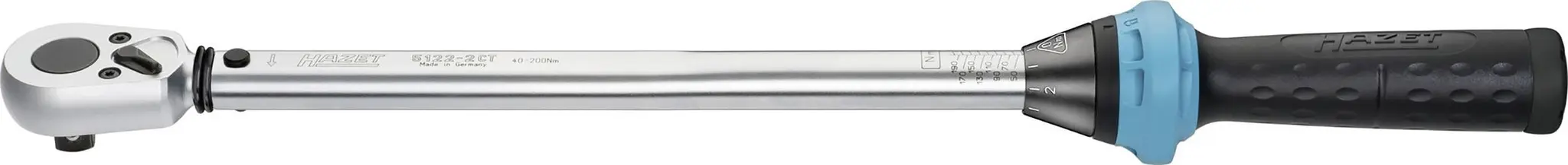 Produktfoto 1 von Hazet 5122-2CT, Drehmomentschlüssel mit Umschaltknarre 1/2" 12.5 mm 40 - 200 Nm
