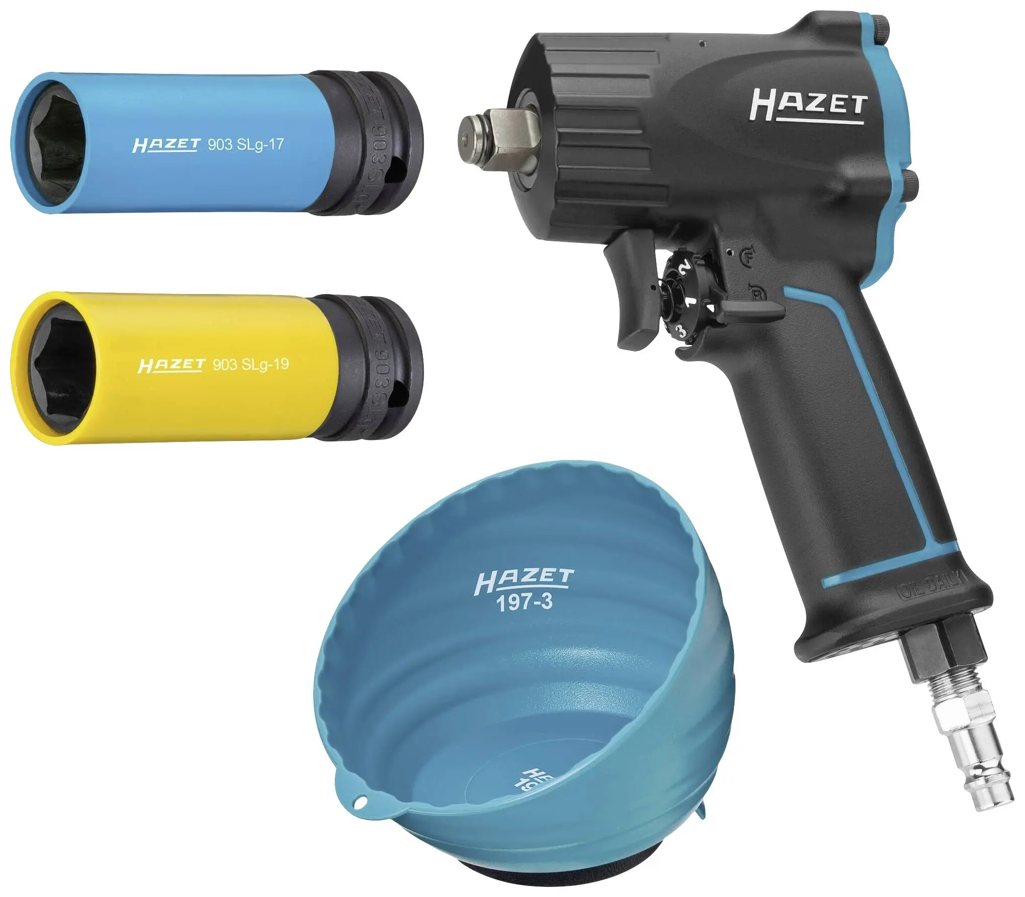 Produktfoto 1 von Hazet 9012M/4, Druckluft-Schlagschrauber Drehmoment (max.): 678 Nm