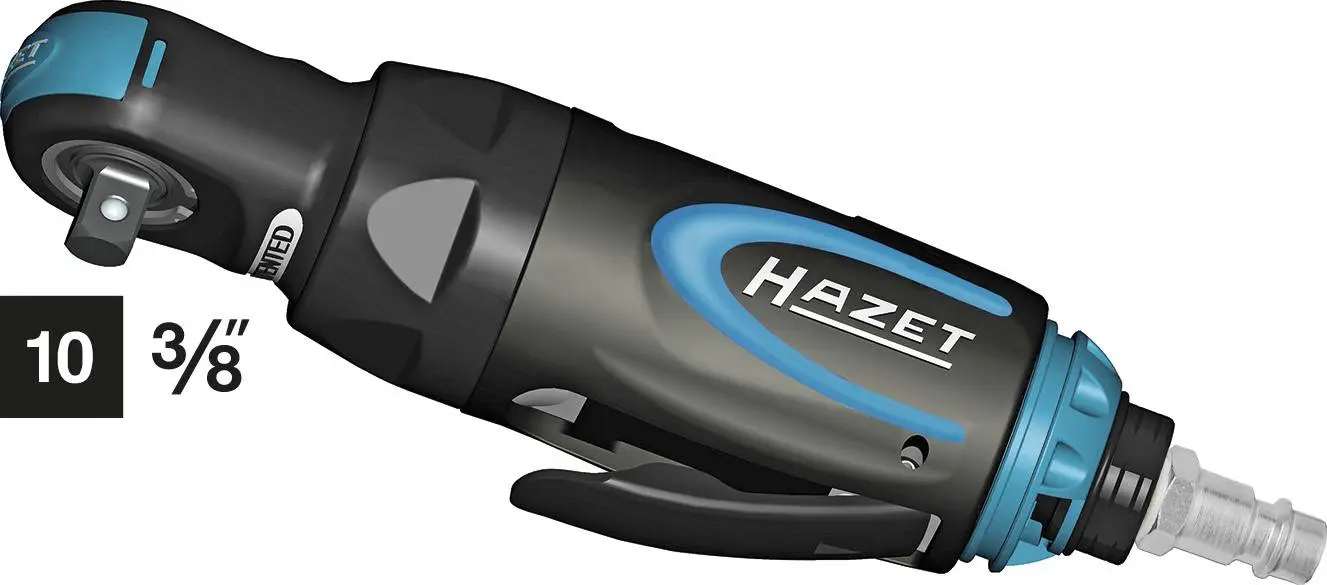Hazet 9021P-2, Druckluft-Umschaltknarre 3/8" (10 mm) Außenvierkant 6.3 bar