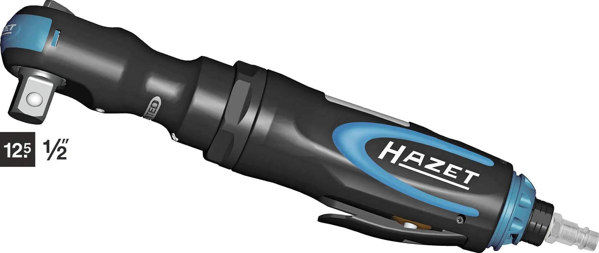 Produktfoto 1 von Hazet 9022P-2, Druckluft-Umschaltknarre 1/2" (12.5 mm) Außenvierkant 6.3 bar
