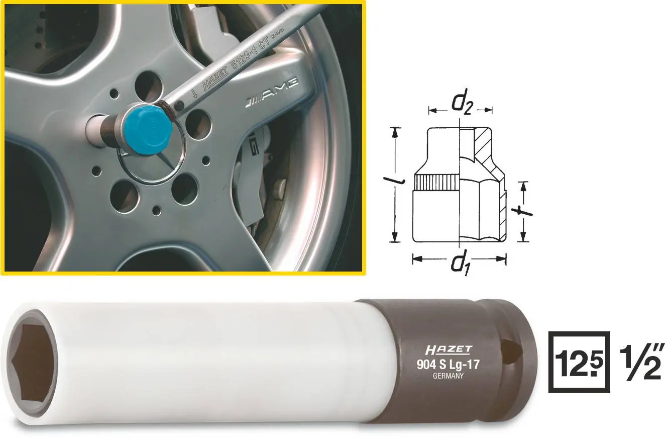 Produktfoto 1 von Hazet 904SLG-17, Kraft-Steckschlüsseleinsatz 1/2" (12.5 mm)