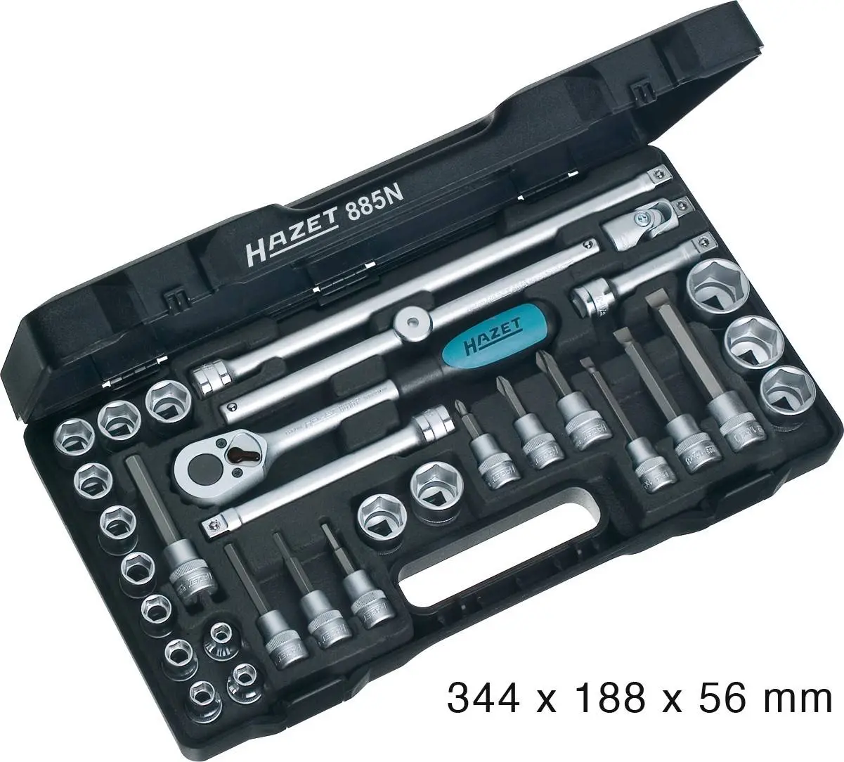 Produktfoto 1 von Hazet 885N, Steckschlüsselsatz metrisch 3/8" (10 mm) 32teilig