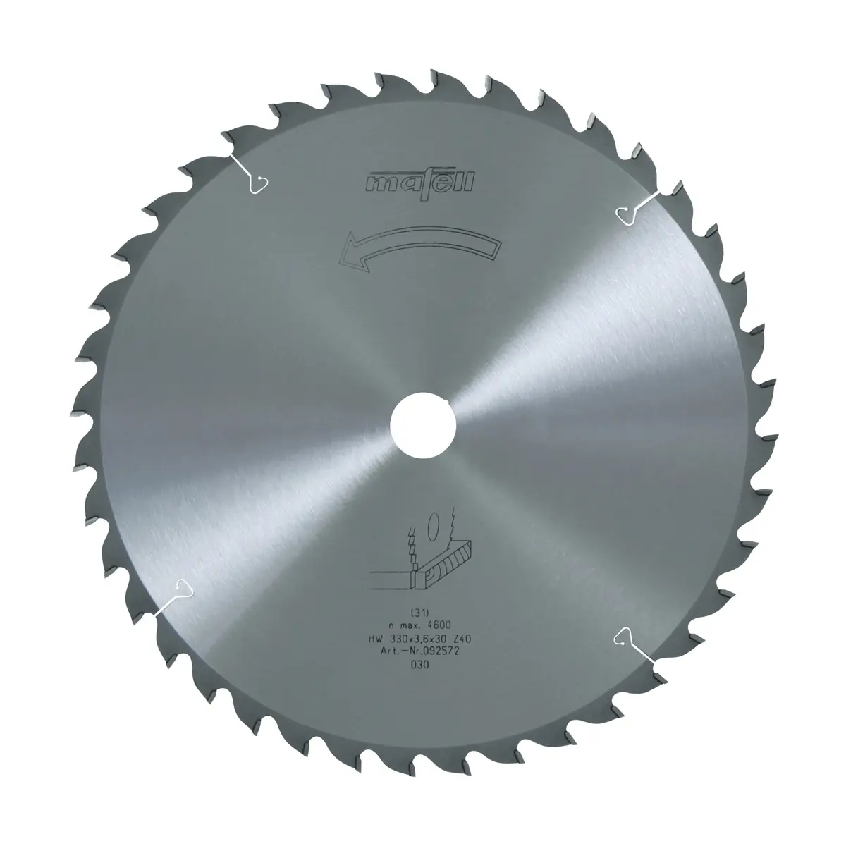 Produktfoto 1 von Mafell Hartmetall Sägeblatt HM 330 x 2,2/3,6 x 30 mm - 40 Zähne - Ersatzblatt